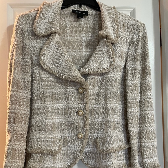St John cream and white knit jacket size 14 - Picture 1 of 3
